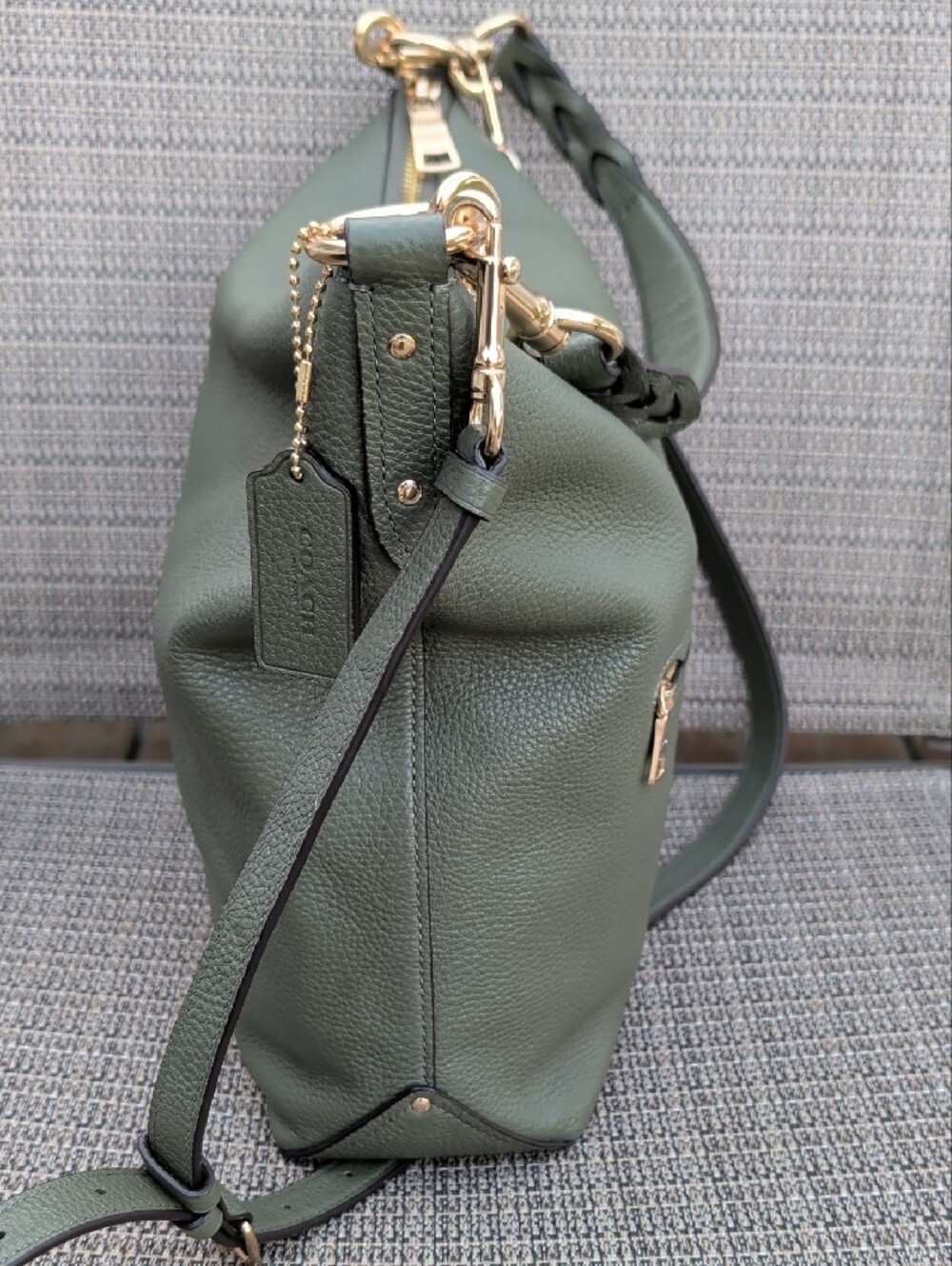 Coach Abbey (F31507) Pebbled Leather Olive Green Shoulder/Crossbody EUC - Picture 5 of 11